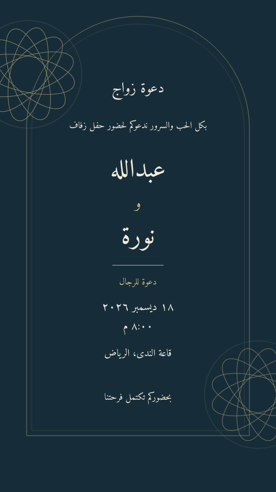 نموذج ليل وذهب — للرجال، أسماء وبيانات تجريبية