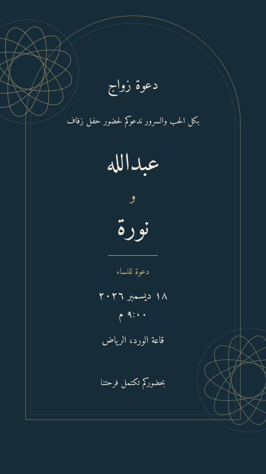 نموذج ليل وذهب — للنساء، أسماء وبيانات تجريبية