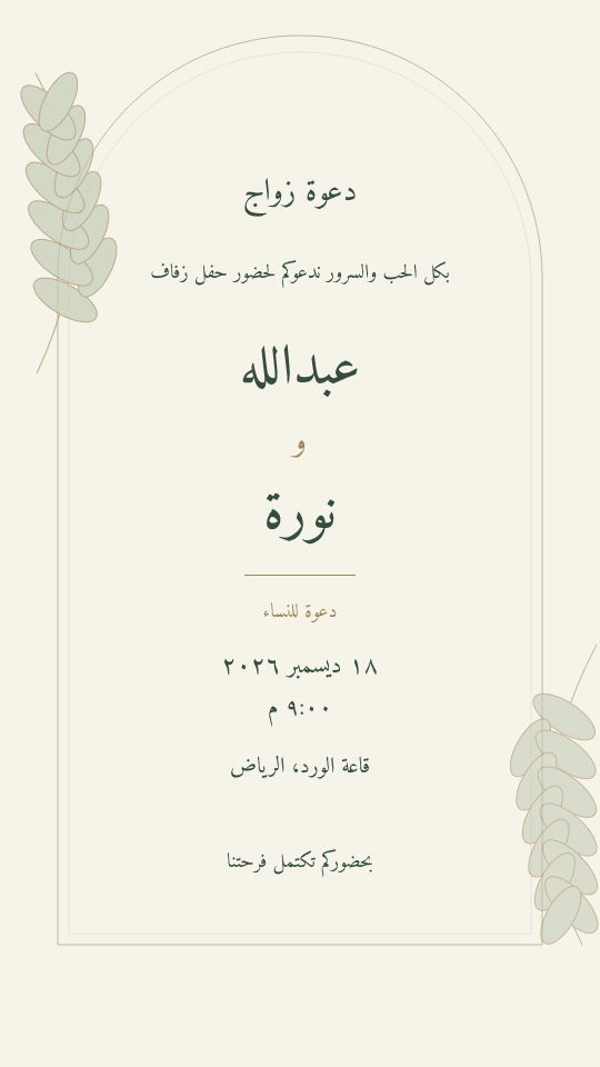 نموذج غصن الزيتون — للنساء، أسماء وبيانات تجريبية